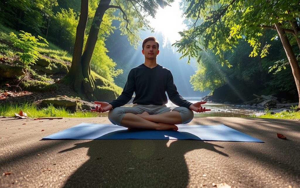 Une personne méditant dans un environnement naturel et serein