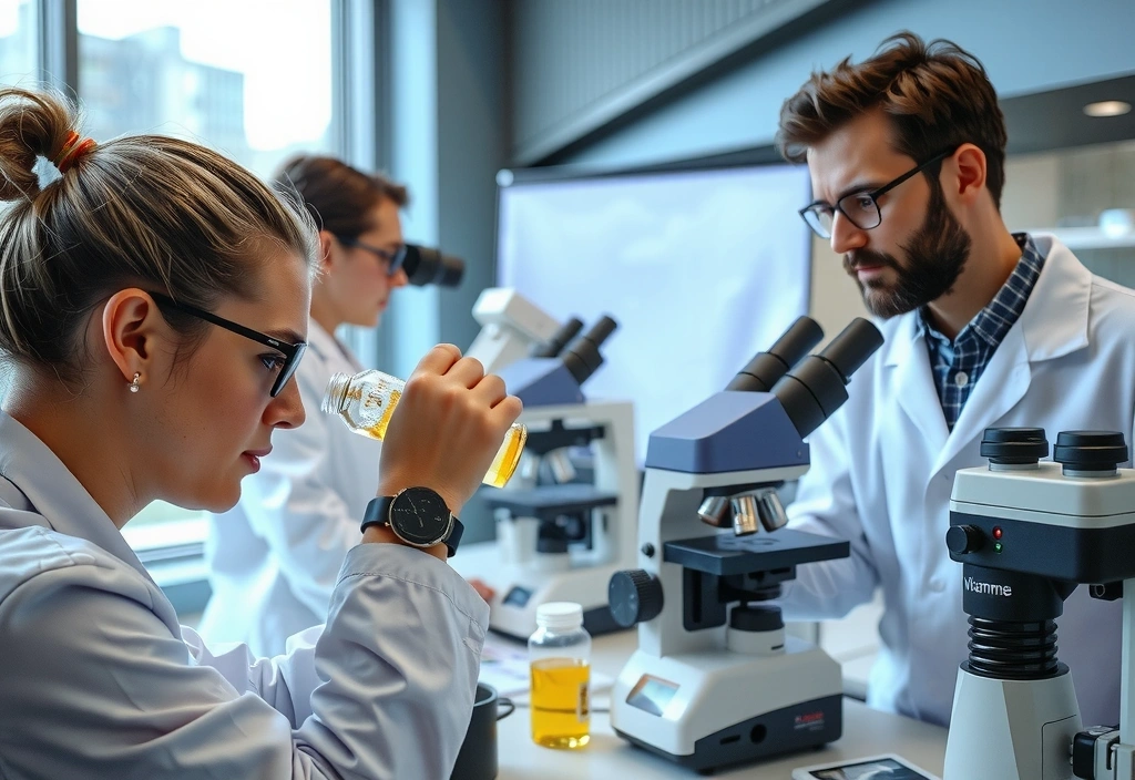 Scientists researching natural vitamins and supplements